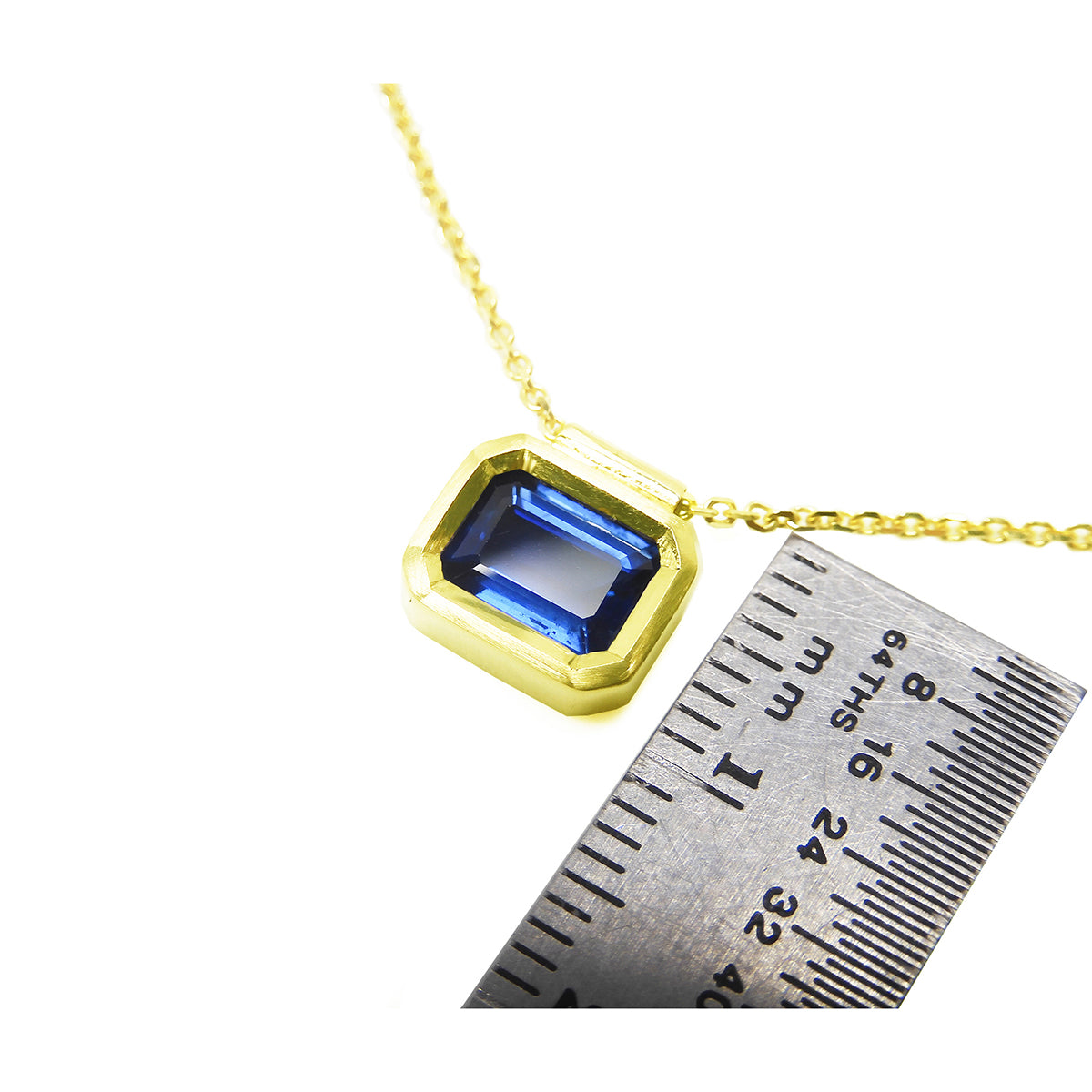 1.01 ct. Blue Sapphire Choker Necklace Solitaire Slider Bezel Set Crafted in 14K Gold