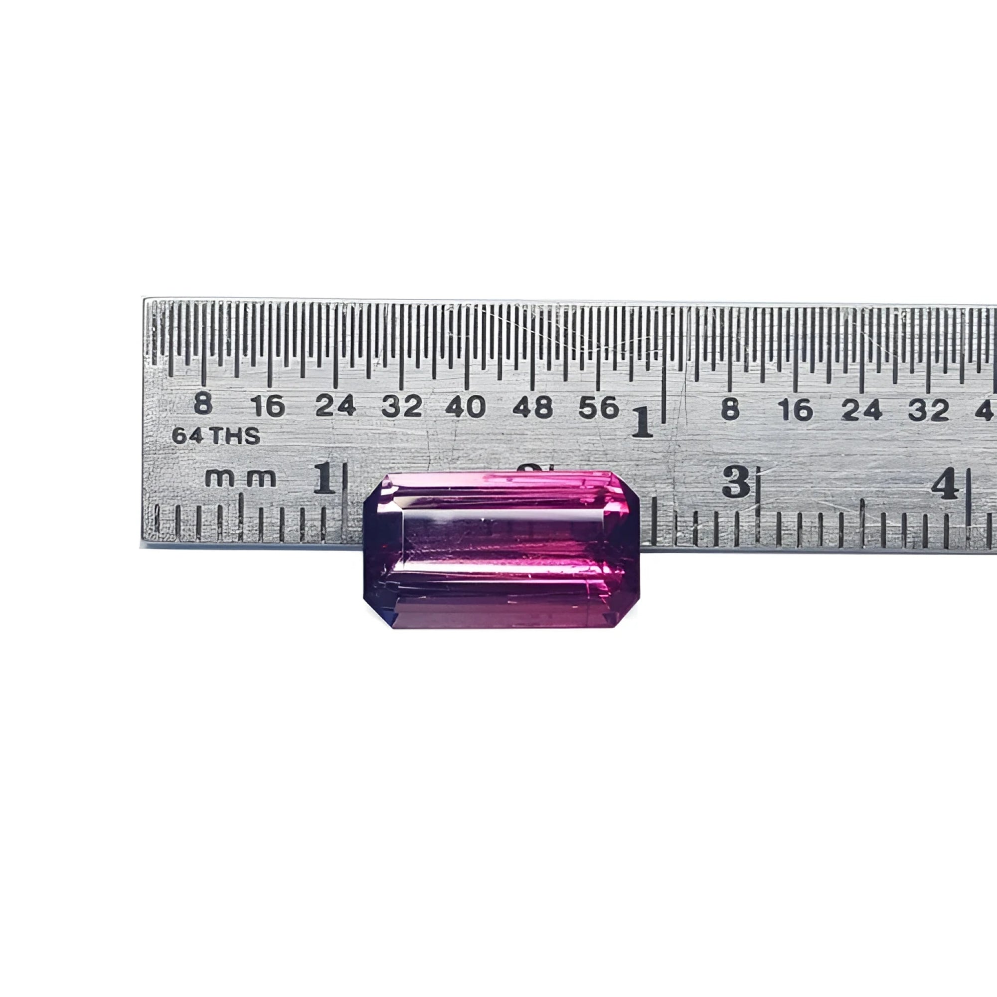 Brazilian Tourmaline Watermelon, 3.65 ct, with red mint fire and soft blue-green ends, emerald cut.