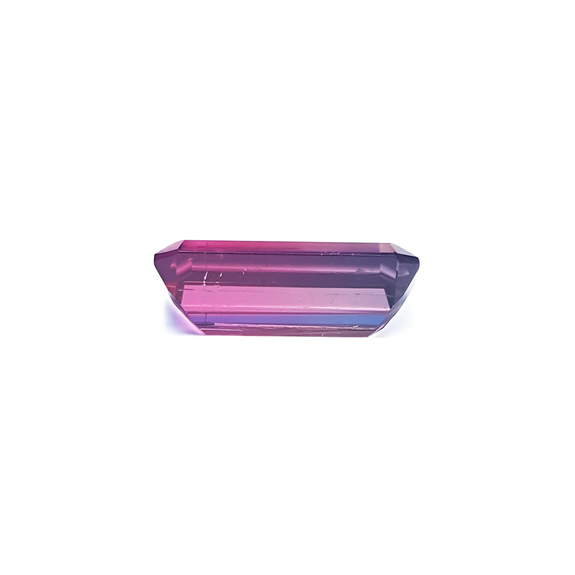 Brazilian Tourmaline Watermelon, 3.65 ct, with red-mint and blue-green hues, emerald cut.
