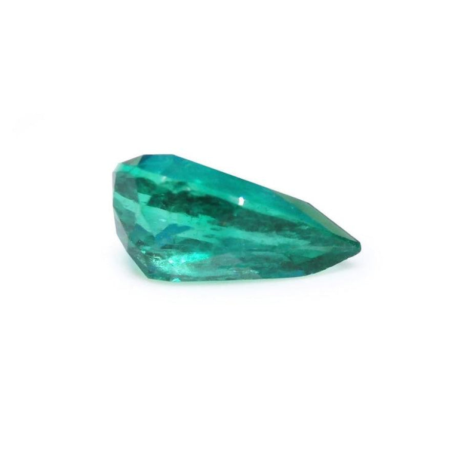 2.77 carat GIA certified loose Colombian emerald, pear cut, vivid deep bluish-green.