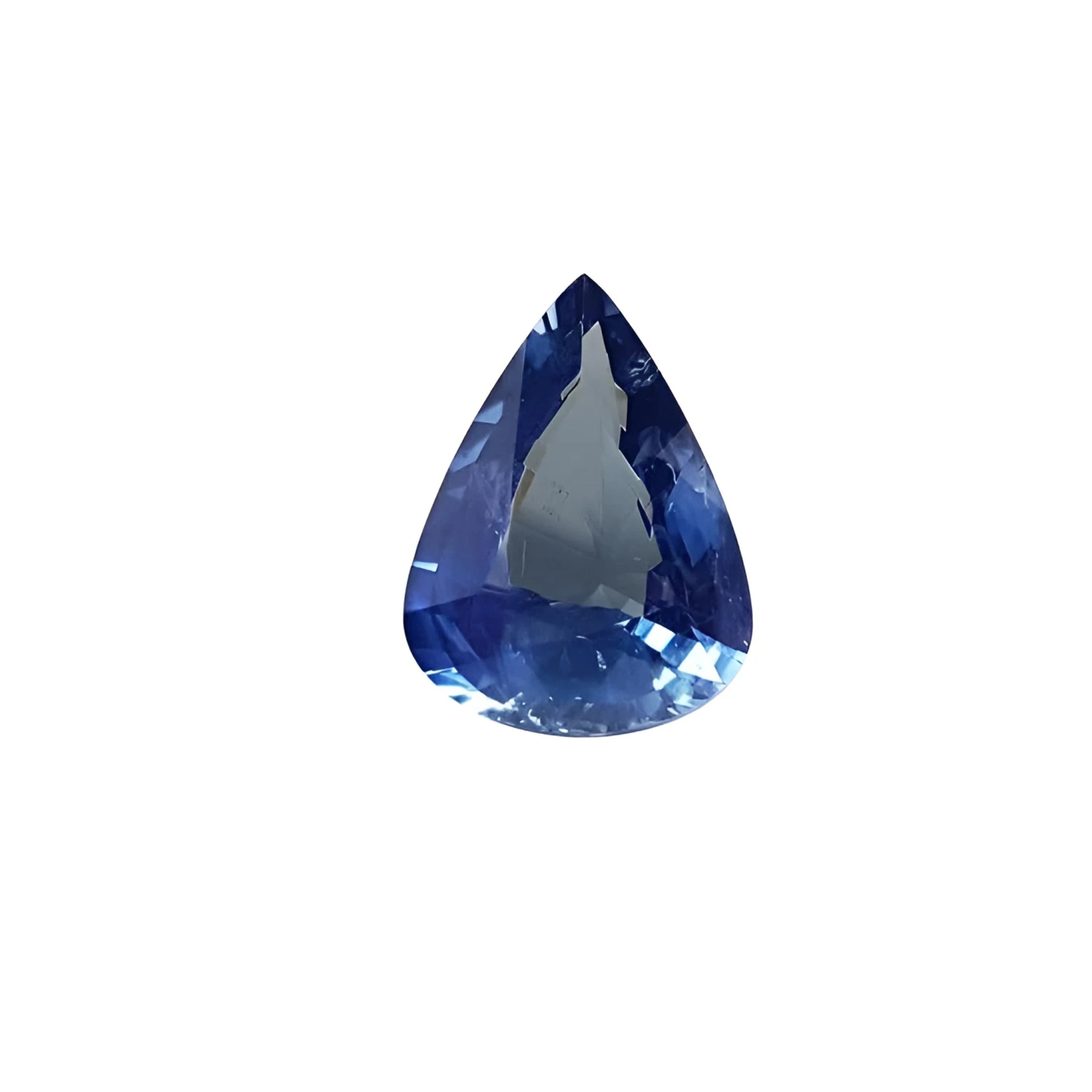 3.71 ct. Pear cut vibrant loose natural blue sapphire GGT certified untreated from Thailand, showcasing a vibrant medium-deep blue hue.