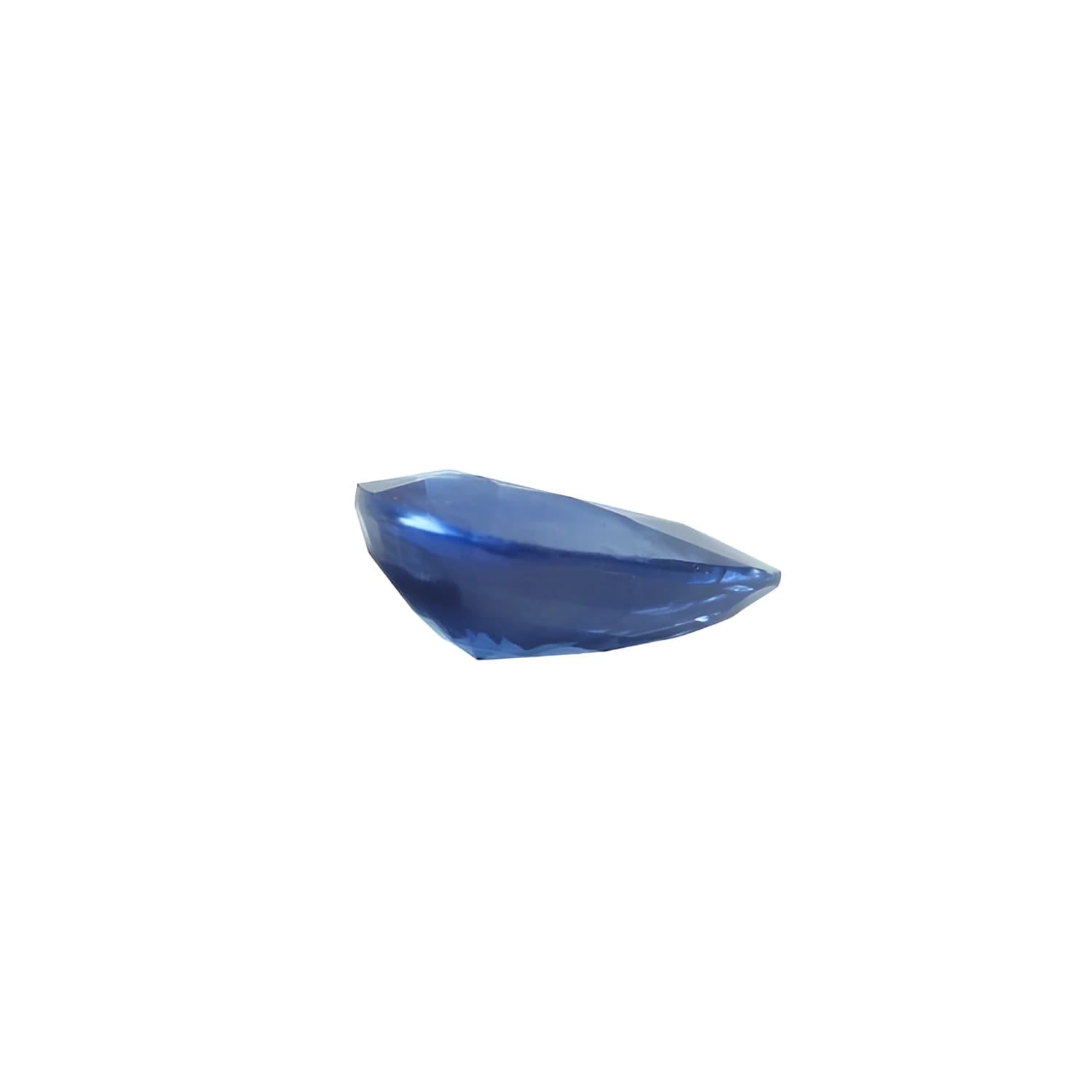 3.71 ct untreated pear-cut natural blue sapphire with a vibrant medium-deep blue hue.