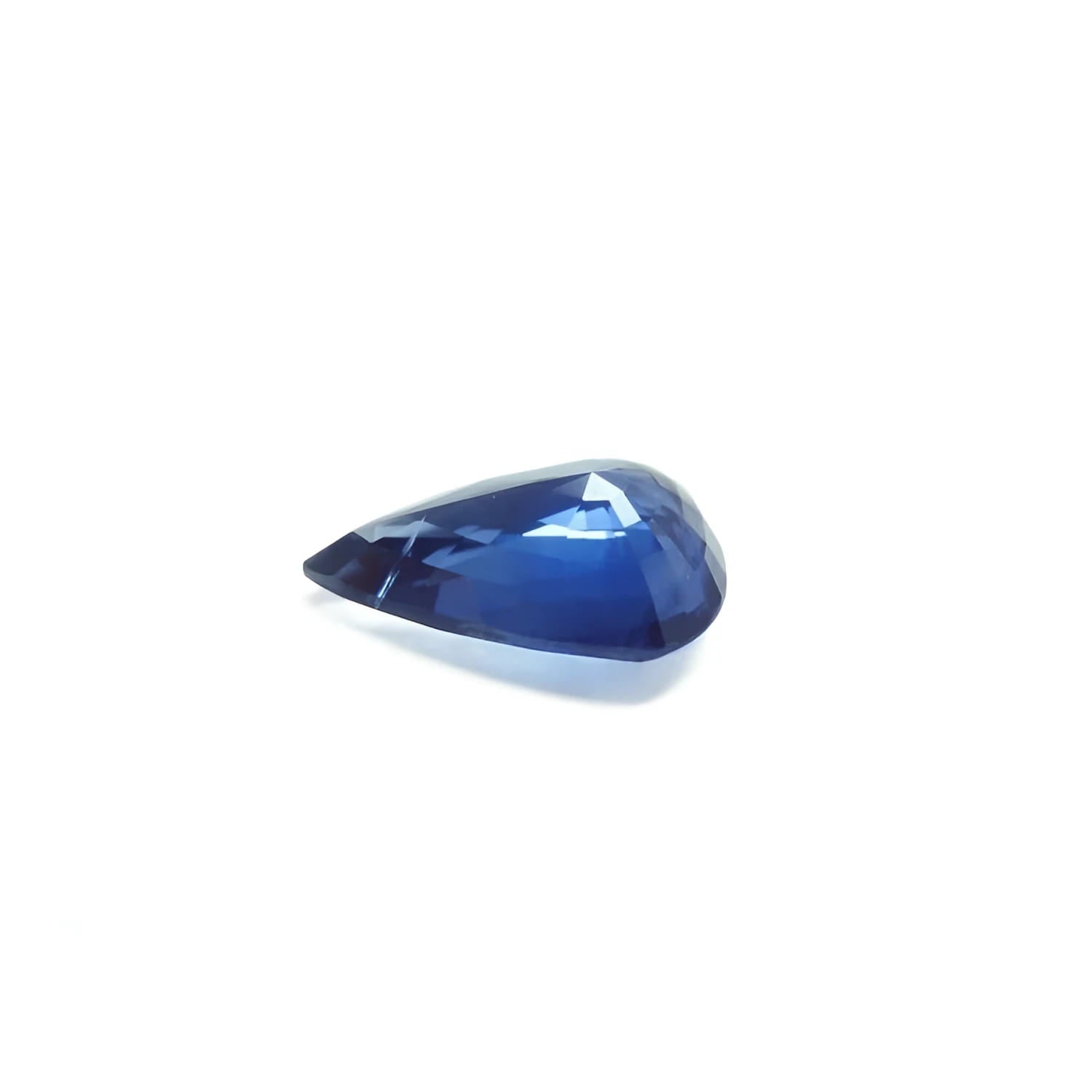 3.71 ct. untreated pear-cut natural blue sapphire with a vibrant medium-deep blue hue.