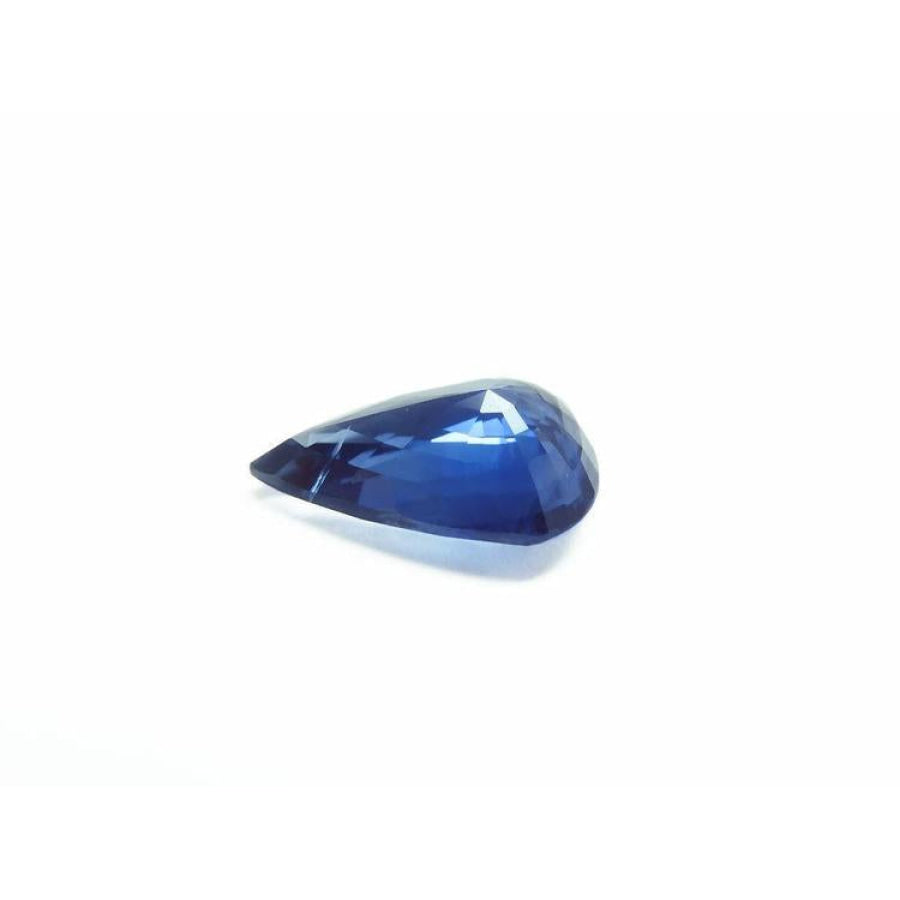 3.71 ct. untreated pear-cut natural blue sapphire with a vibrant medium-deep blue hue.