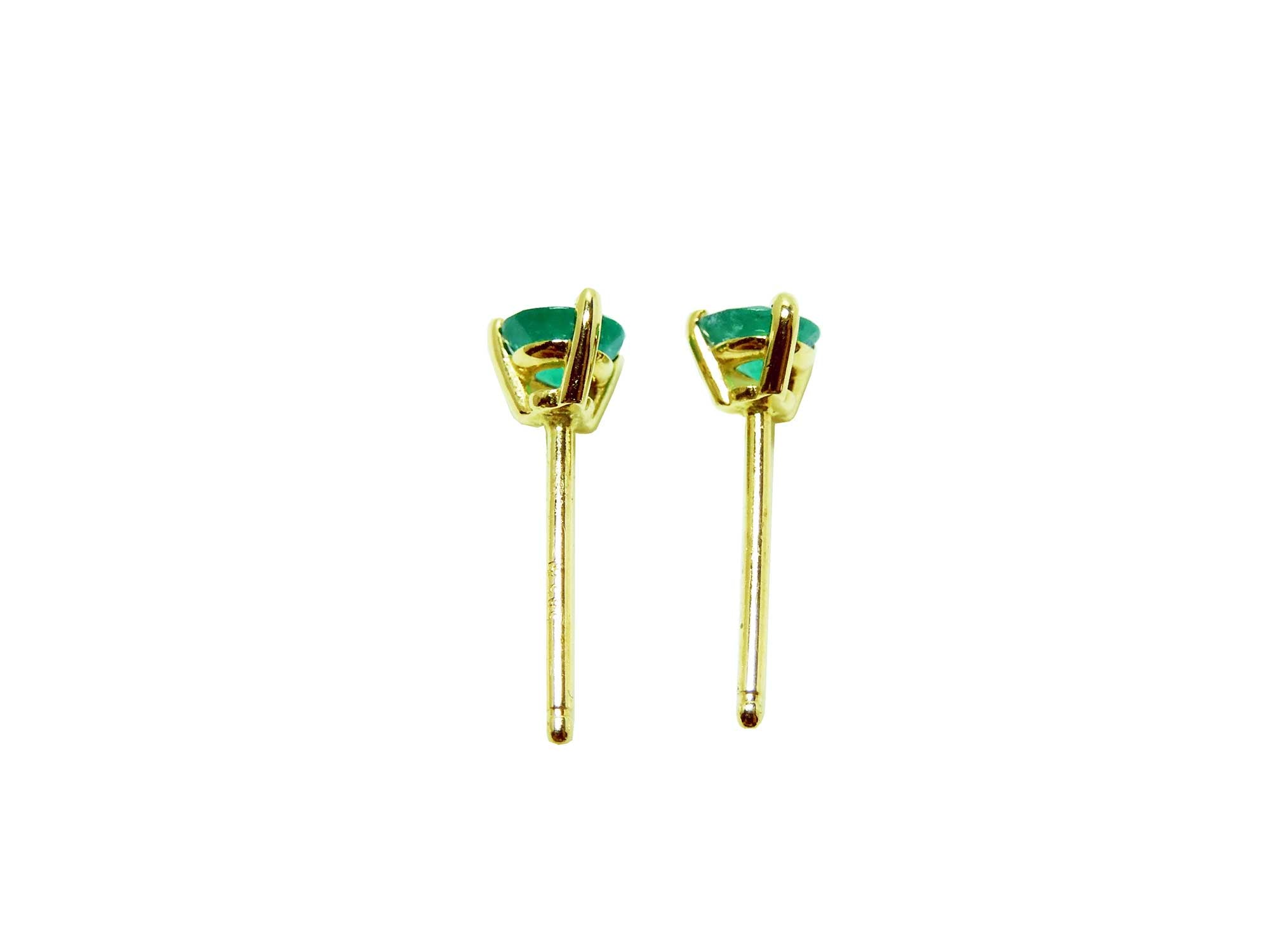 May birthstone cocktail emerald stud earrings