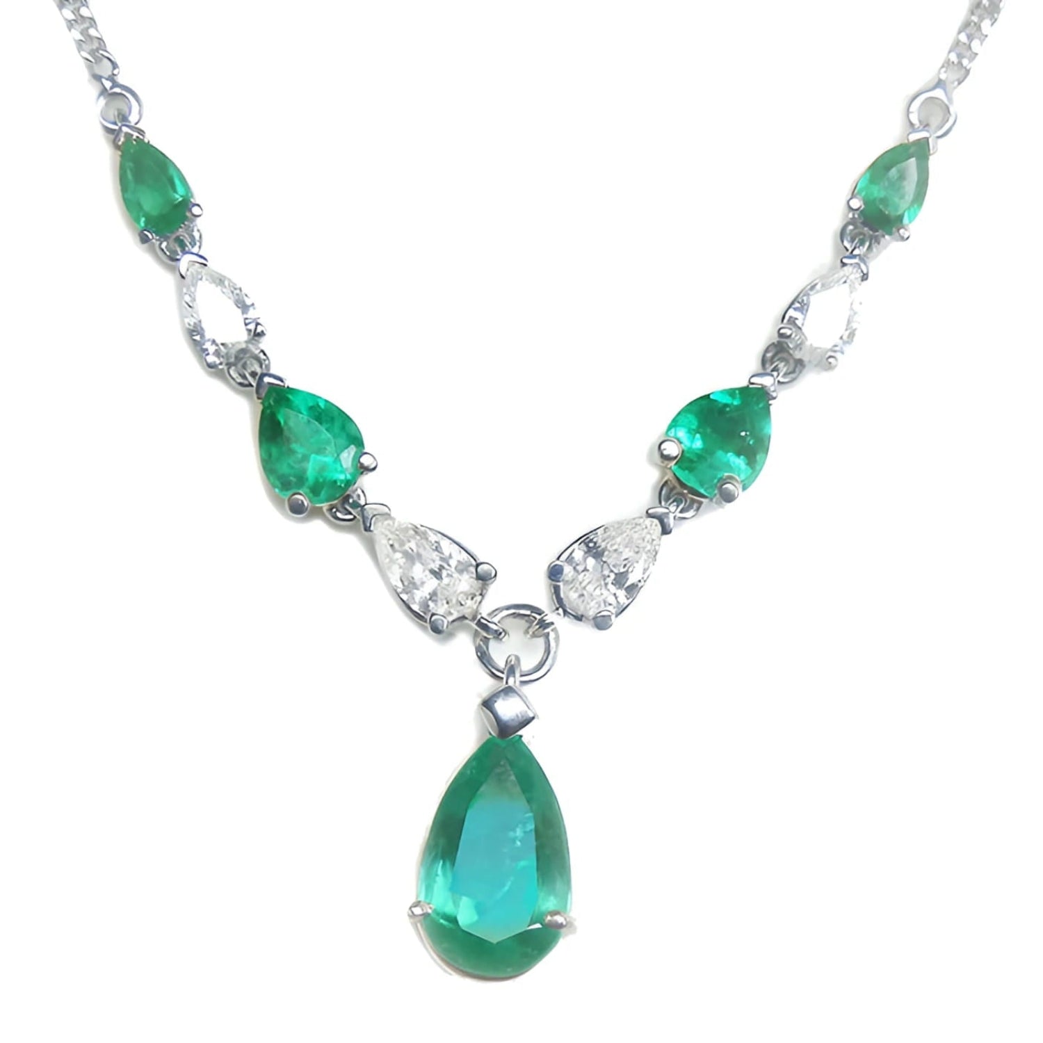 Gargantillas - collares con genuinas esmeraldas colombianas y diamantes naturales en oro de 18k y 14k.