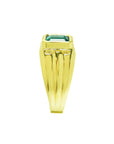 Men's Colombian Emerald Solitaire Ring 1.57 Carat 14K Yellow Gold