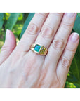 Men's Colombian Emerald Solitaire Ring 1.57 Carat 14K Yellow Gold