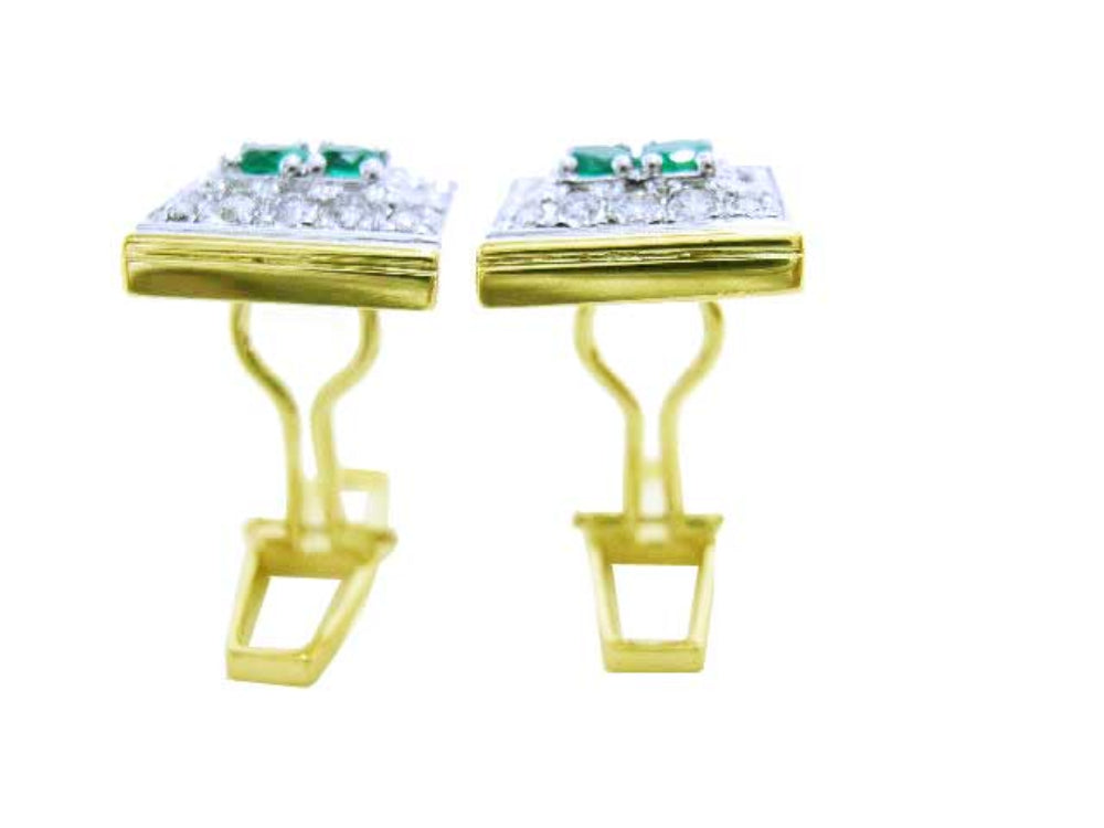 Affordable emerald jewelry for men high quality natural Muzo Colombian emeralds and diamonds 14k yellow gold