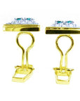 Cufflinks emerald jewelry for man high quality natural Muzo Colombian emeralds and diamonds 14k yellow gold
