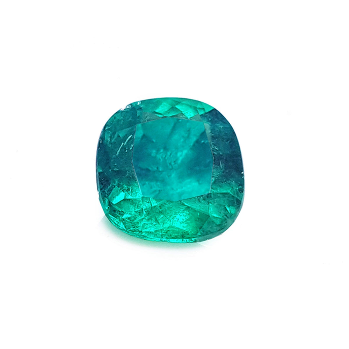 GIA certified cushion cut Colombian emerald