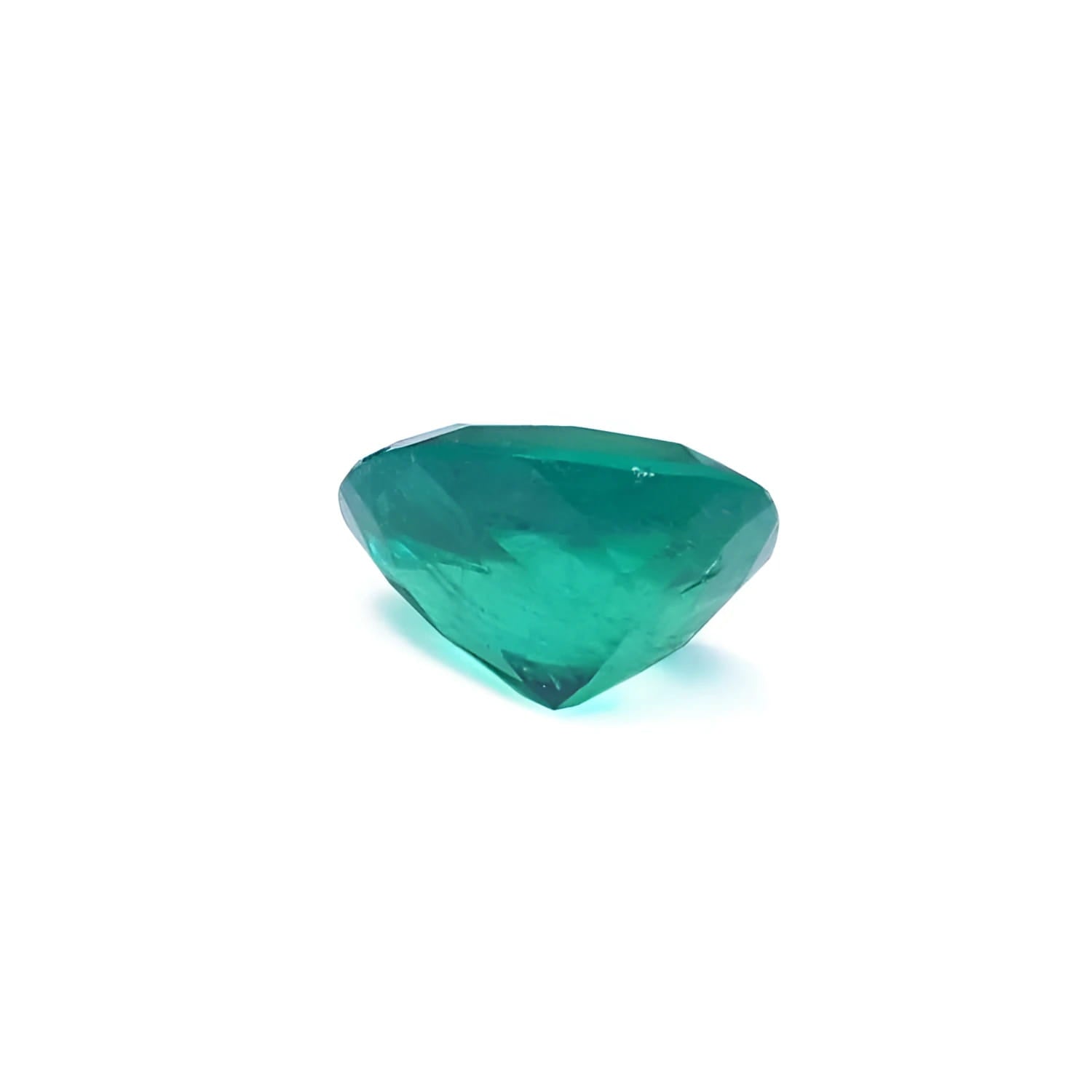 GIA certified 3.13 carat cushion-cut natural Colombian emerald with a vivid bluish-green hue.