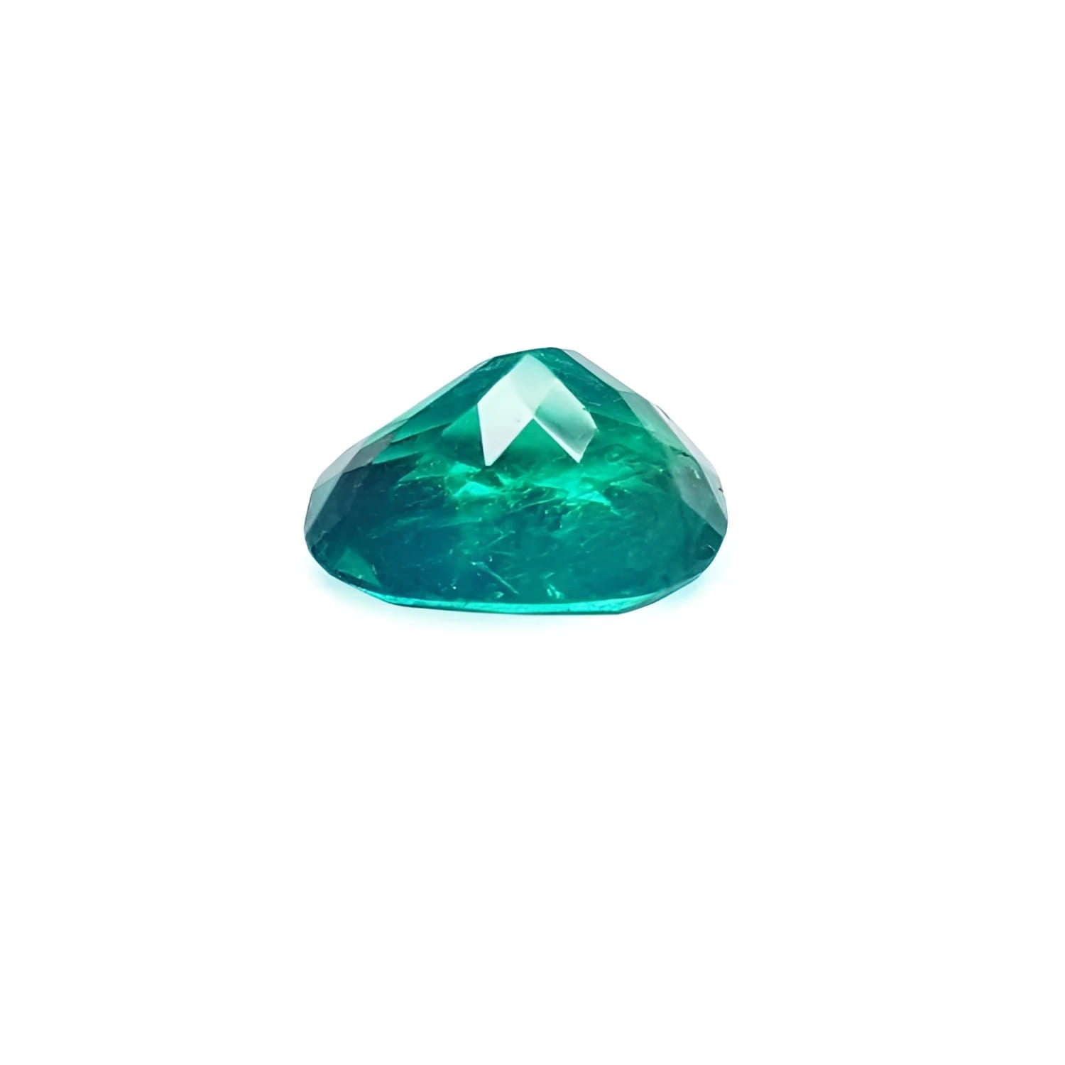 GIA certified 3.13 carat natural Colombian emerald with a cushion cut and vivid bluish-green hue.