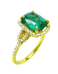 Yellow 14k gold emerald rings for women
