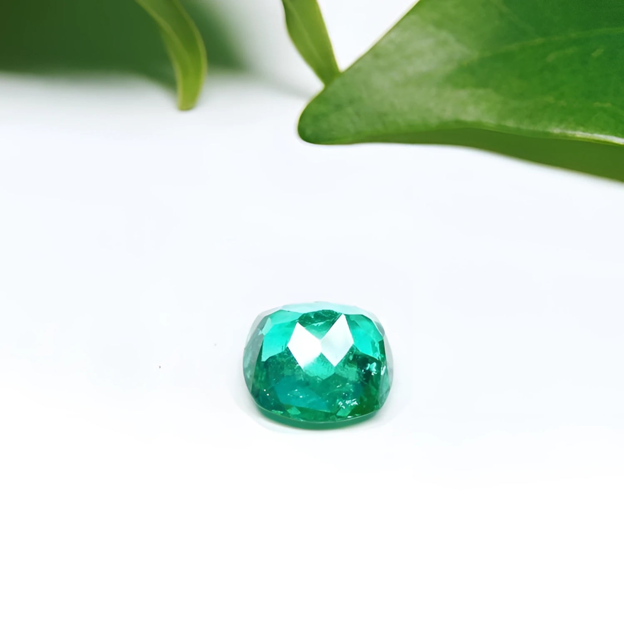 1.62 carat GIA certified emerald, cushion cut, vibrant medium-deep bluish-green.