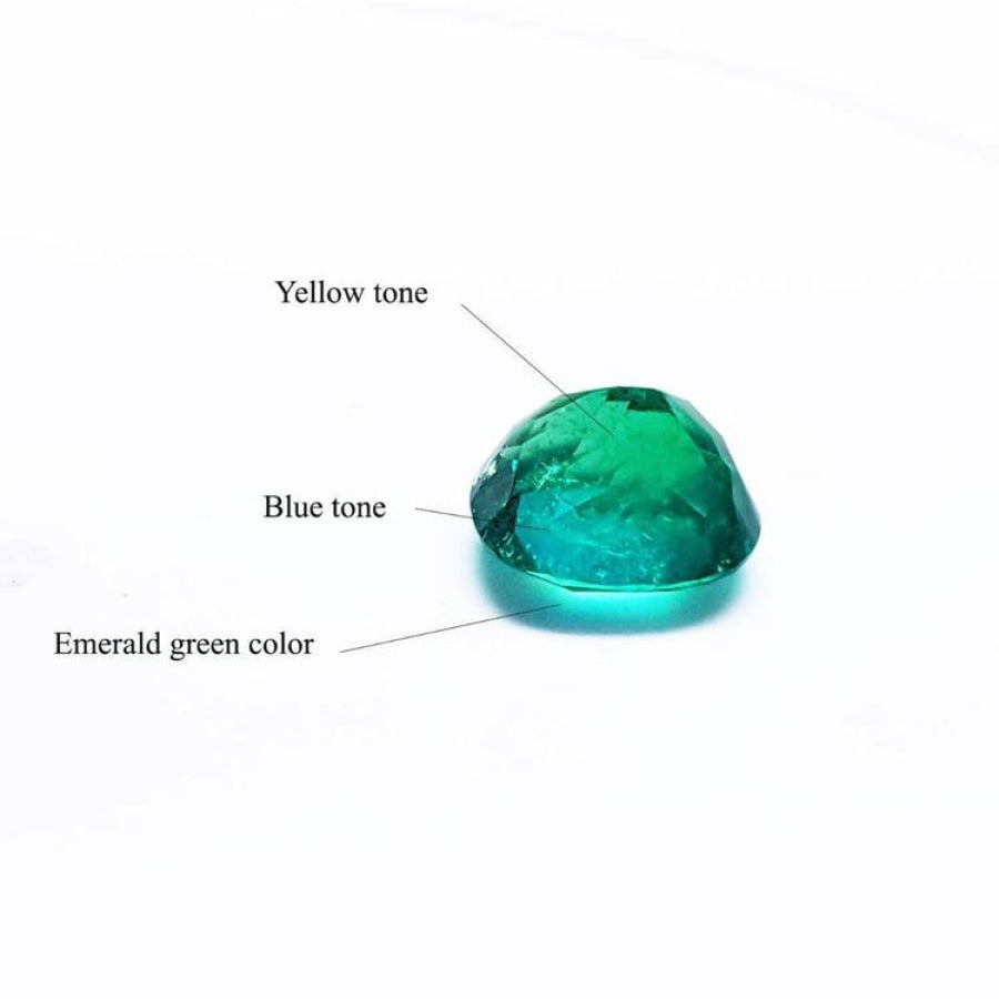 2.06 carat cushion cut Muzo Colombian emerald with medium-deep bluish-green color.