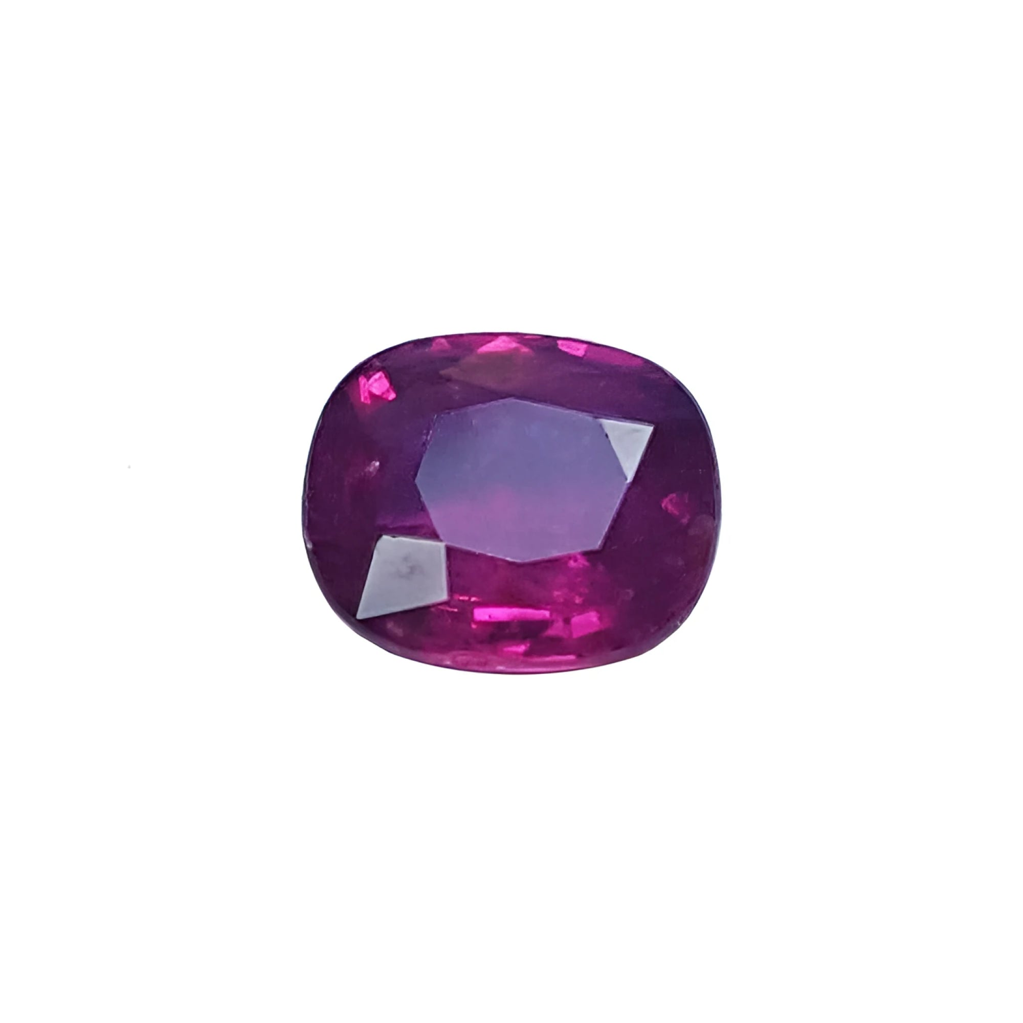 1.18 carat loose cushion-cut natural ruby gemstone with vibrant red hue.