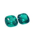 Matching pair cushion cut loose colombian emeralds perfect for a unique design of high quality jewelry.