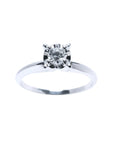 Inexpensive Diamond solitaire engagement ring in 14k whit gold.