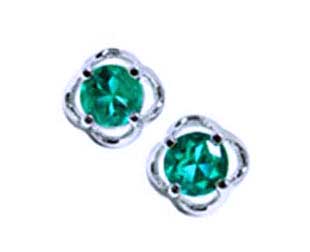 Colombian emerald stud earrings