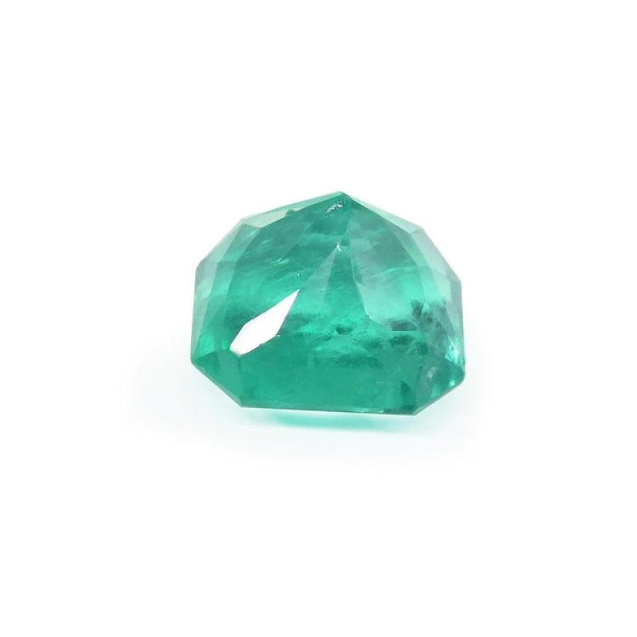 2.95 carat square natural Colombian emerald with a bright medium green hue and crystalline clarity.