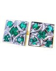 Authentic Colombian emerald cufflinks for men fine quality natural Muzo emeralds May birthstone crafted in 14k yellow gold