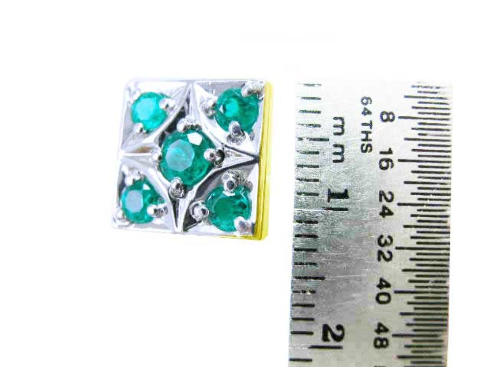 Cufflinks vibrant emeralds in fine jewelry fine quality natural Muzo emeralds May birthstone crafted in 14k yellow gold