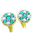 Genuine Emerald cufflinks for Pather's day five high quality natural Colombian emeralds accent diamonds 14k yellow gold