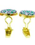 Real Colombian emerald cufflinks wholesale jewelry five high quality natural Colombian emeralds accent diamonds 14k yellow gold