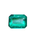 Loose Colombian emerald emerald-cut sourced from the Muzo mines.