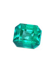 Emerald-cut 2.76 ct. Muzo mine loose emerald front side table and crown view