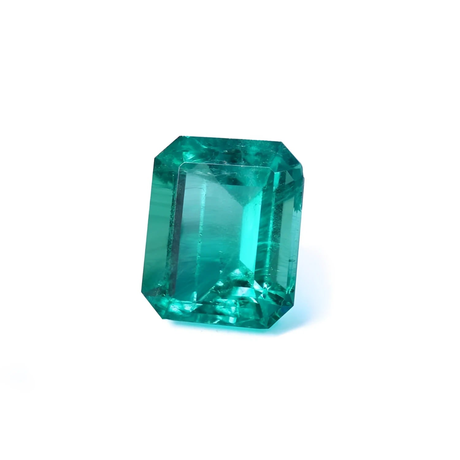 3.03 ct. GIA certified emerald-cut Colombian emerald with medium-deep bluish green color.