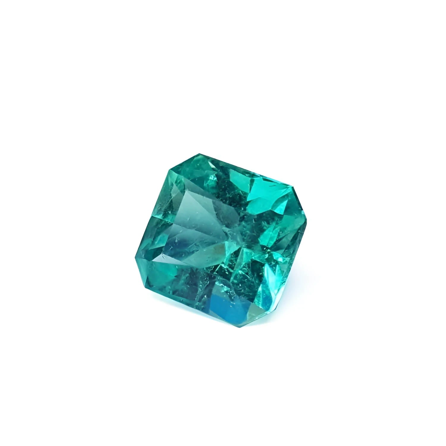 Muzo loose colombian emerald GIA certified F2 square octagonal fine quality.