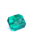Emerald-cut 2.76 ct. Muzo mine loose emerald front right side table and crown view
