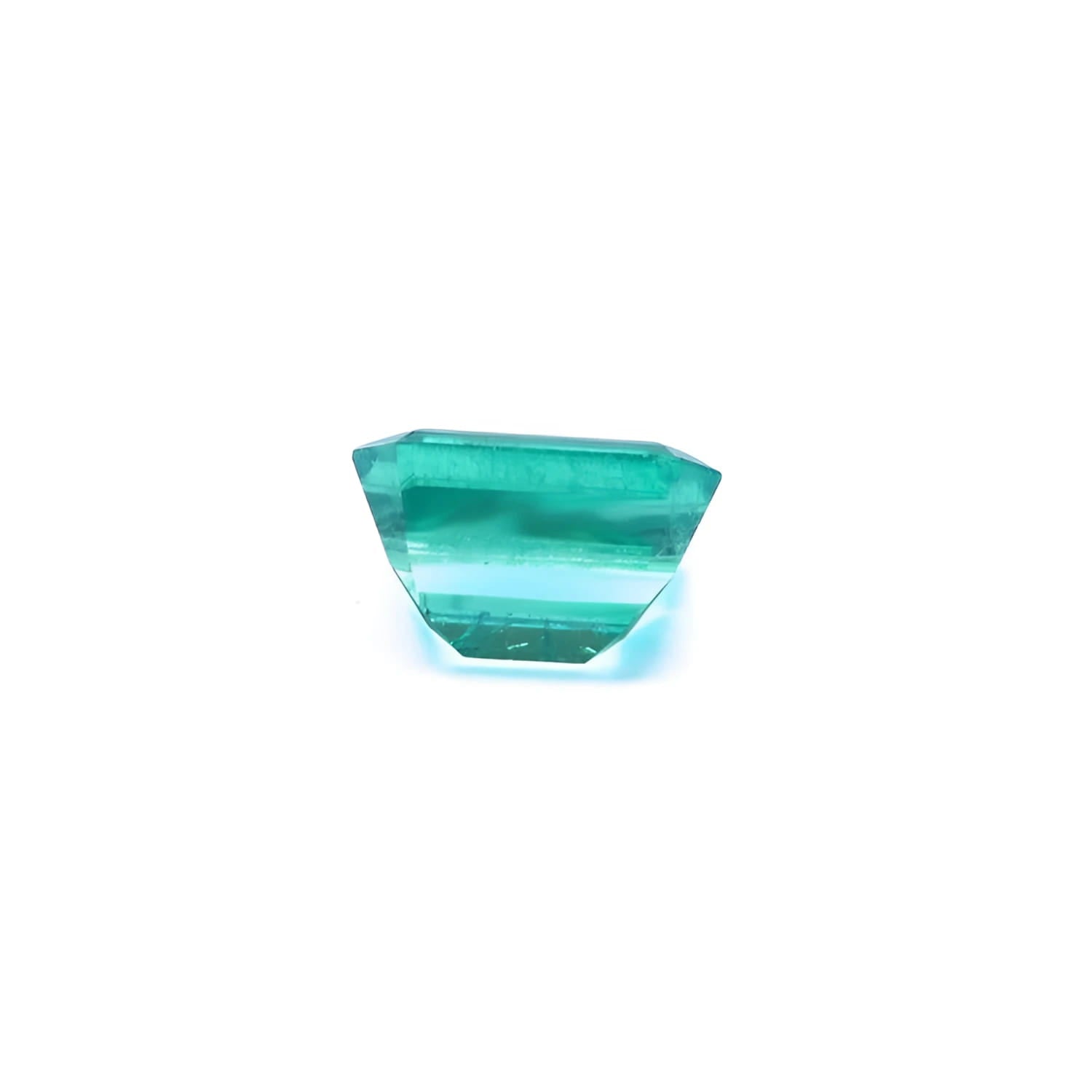 3.03 ct. GIA certified emerald-cut Colombian emerald with a medium-deep bluish-green color.