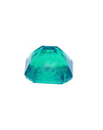 Emerald-cut 2.76 ct. Muzo mine loose emerald upside-down pavilion view
