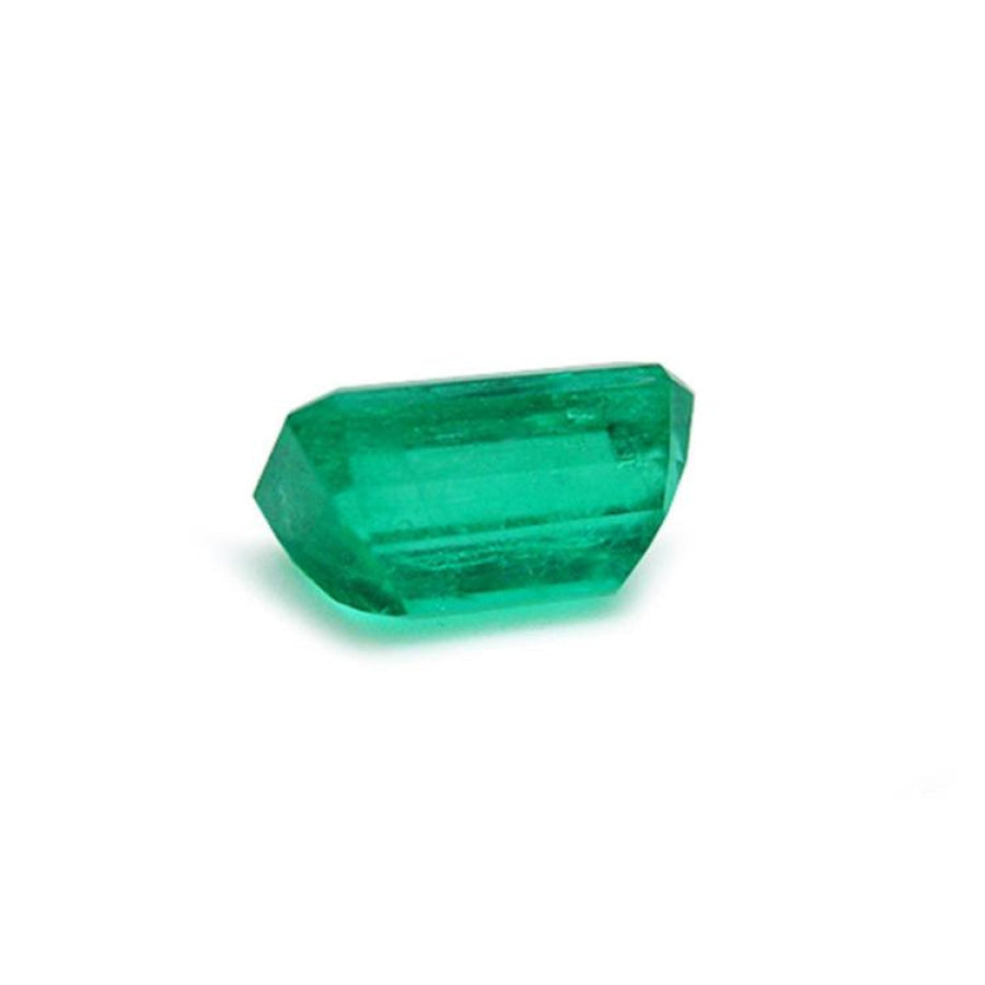 2.55 carat emerald-cut natural Colombian emerald with a medium deep green hue.