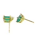 14k gold emerald stud earrings