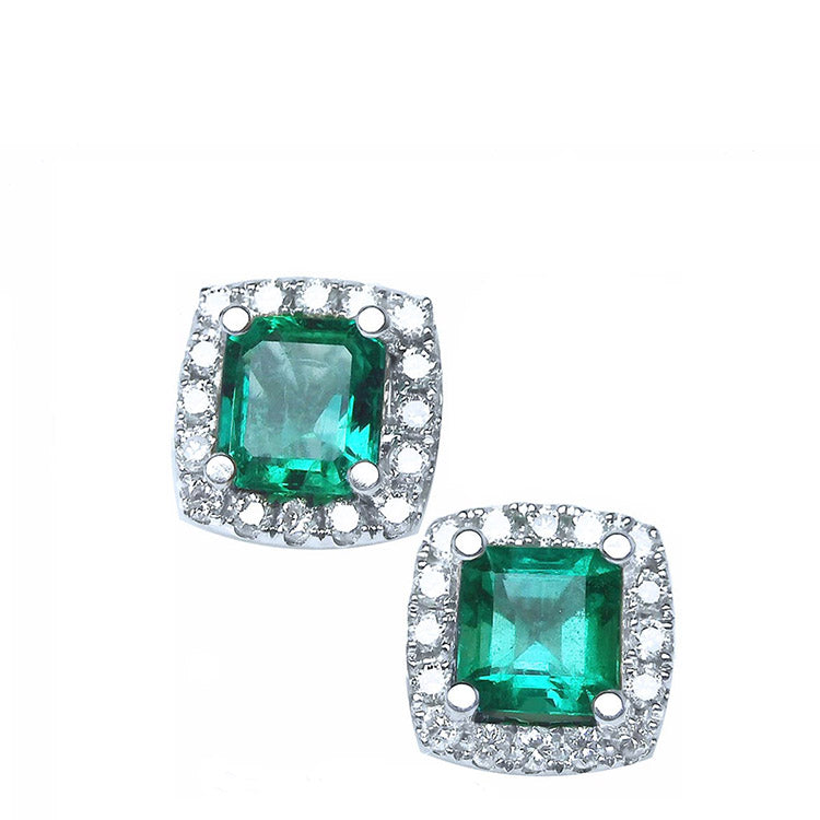 This natural emerald earring collection offers unique designs crafted in solid gold and adorned with natural diamonds.