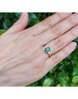 Emerald GIA Certified Ladies Ring in 14K Gold showcases a Colombian F1 emerald with a rich, medium-deep green hue.