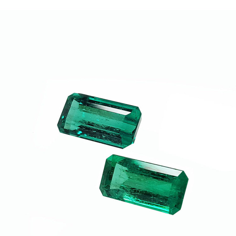 Exclusive collection of loose natural colombian emeralds in matching pairs from the Muzo mines.