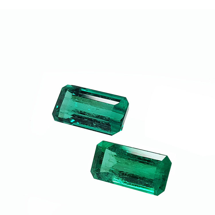 A gorgeous collection of loose pairs of natural Colombian emeralds from the famous Muzo mines, renowned as the birthplace of the finest quality emeralds.