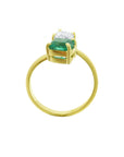 GIA Certified Toi et Moi natural Emerald and Diamond Ring 18k Gold.