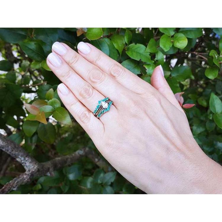 Emerald Ring Enhancer for Insert Solitaire Rings White Gold