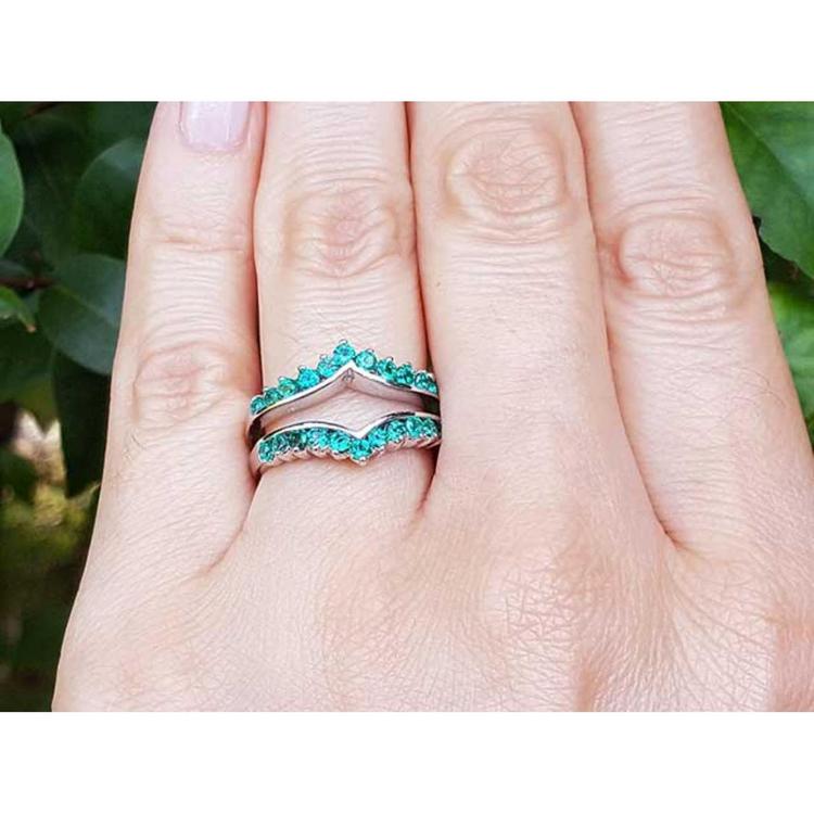 Emerald Ring Enhancer for Insert Solitaire Rings White Gold