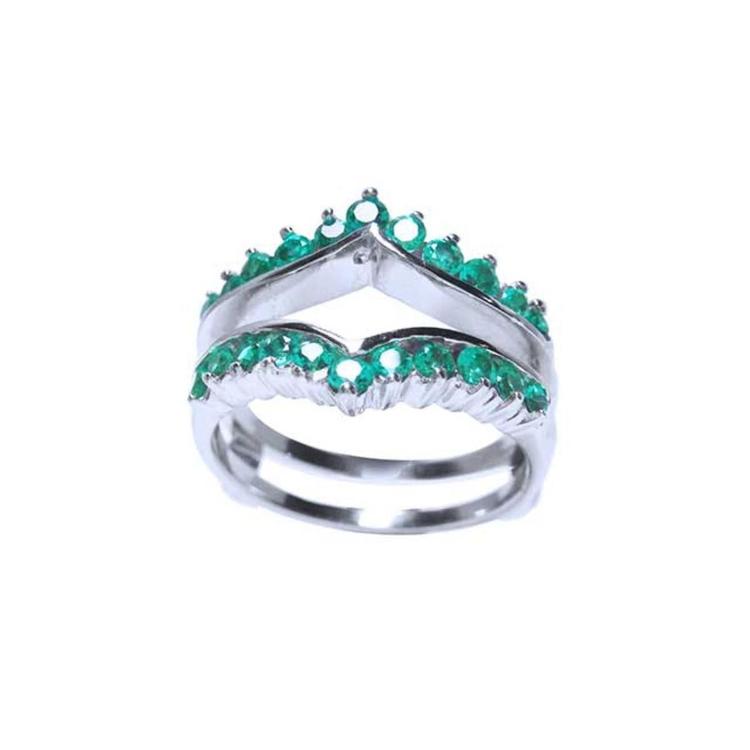 Emerald Ring Enhancer for Insert Solitaire Rings White Gold