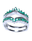 A 14K Emerald ring enhancer to insert solitaire rings.