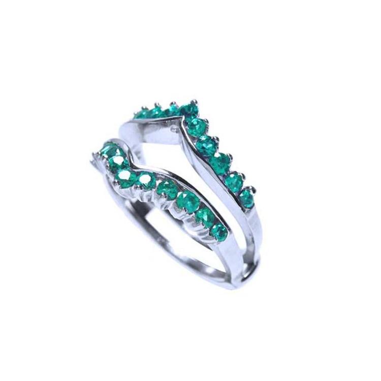 Emerald Ring Enhancer for Insert Solitaire Rings White Gold