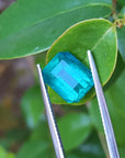 Fine quality loose Mizo mine Colombian emerald on three leaves to compare color