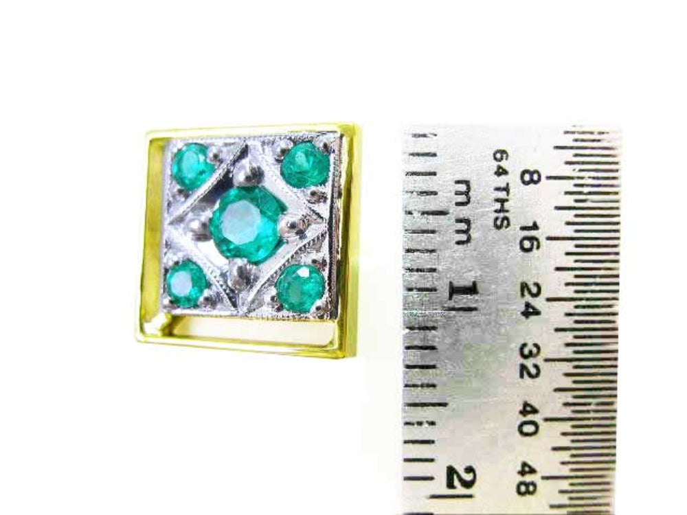 Affordable cufflinks with Colombian emeralds five stone high quality natural sourced from Muzo mines clip system